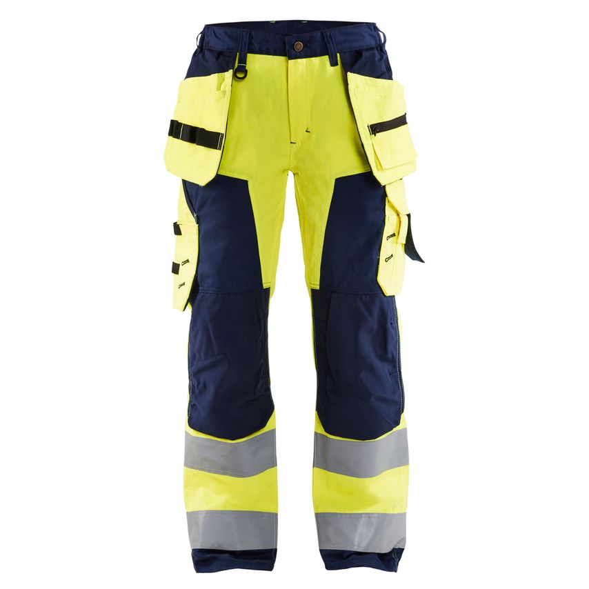 Blaklader Women's Hi-Vis Trousers 7156 Hi-vis Yellow Navy Blue D25 UK-24S