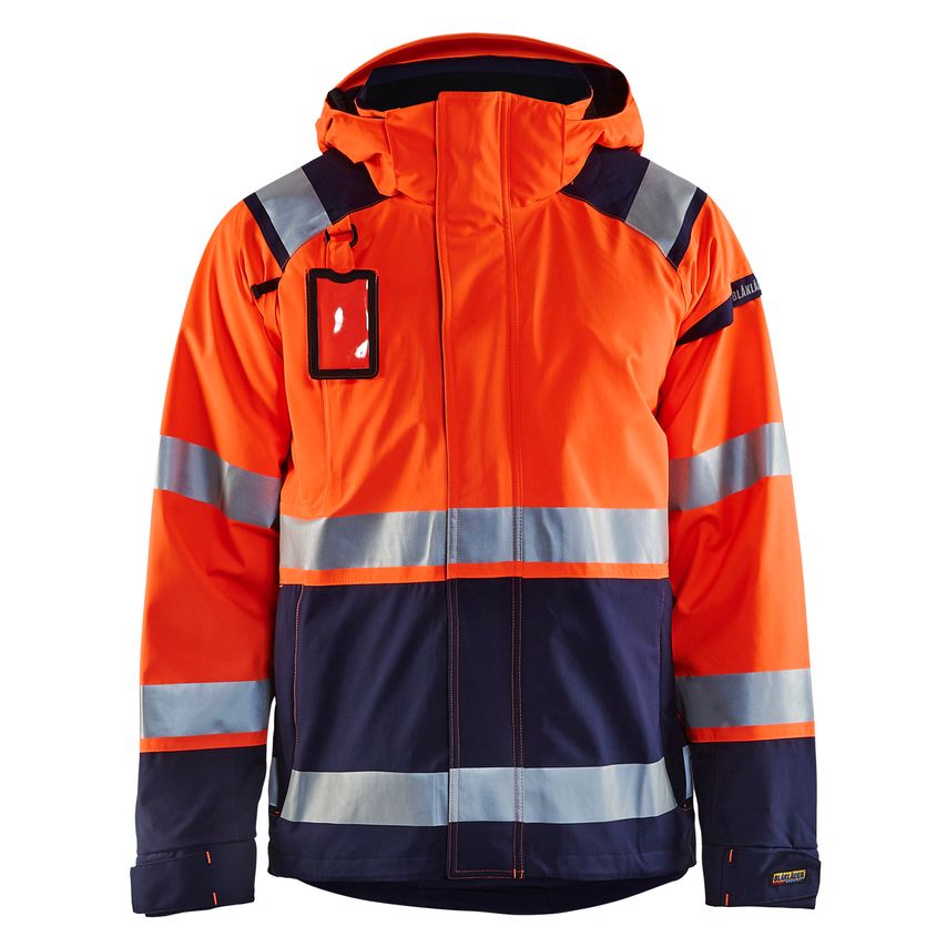 Blaklader Hi-Vis Shell Jacket 4987 Orange Navy Blue XXL