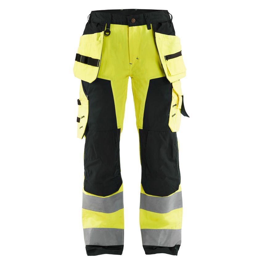 Blaklader Women's Hi-Vis Trousers 7156 Hi-vis Yellow Black D25 UK-24S