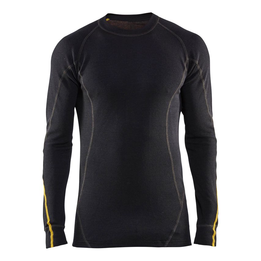 Flame Resistant Underwear Top, 68% Merino Wool, 4794, Black