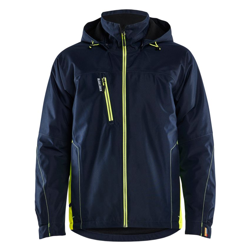 Blaklader Lightweight Lined Functional Jacket 4890 Dark Navy Blue Hi-vis Yellow