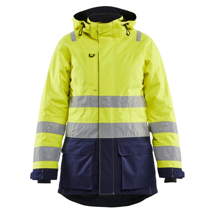 Blaklader Women's Hi-Vis Winter Parka 4472 Hi-vis Yellow Navy Blue S