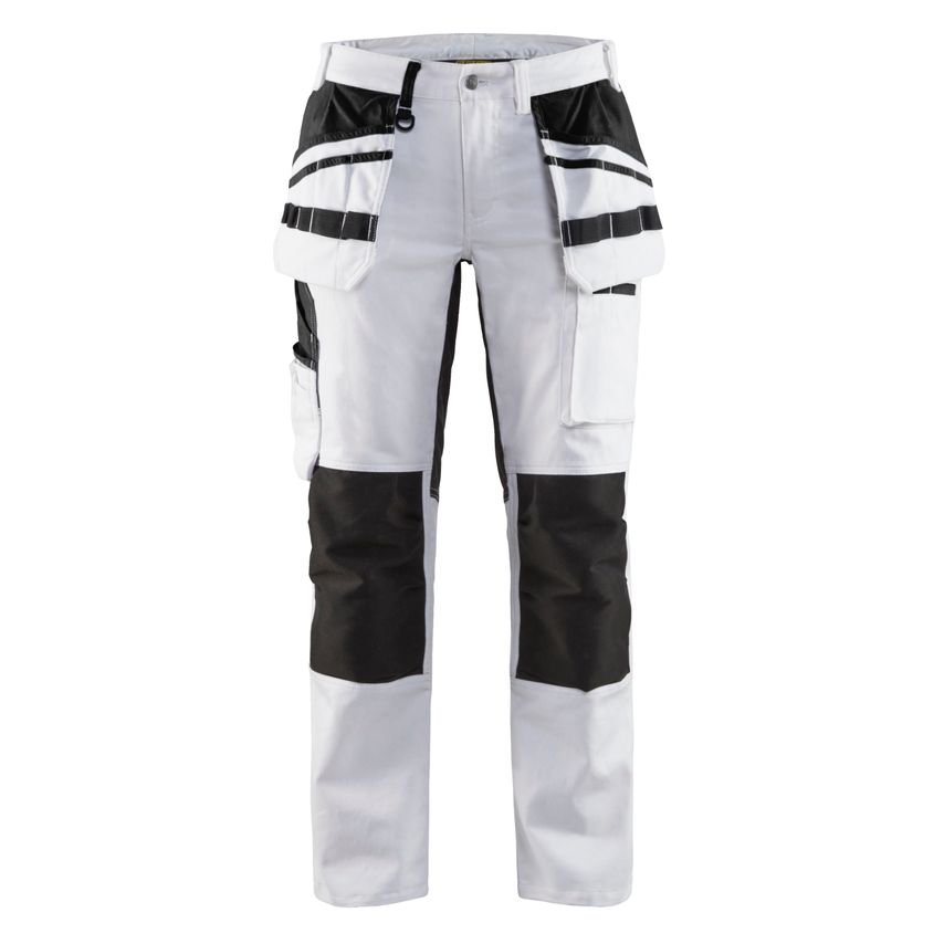 Blaklader Women's Painter Trousers with Stretch 7910 White Black D23 UK-20S
