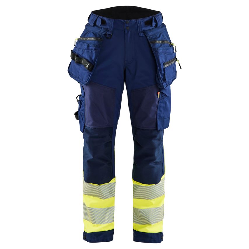 Blaklader Softshell Hi-vis Trousers Women 7114 Navy Blue Hi-vis Yellow C40 UK-12