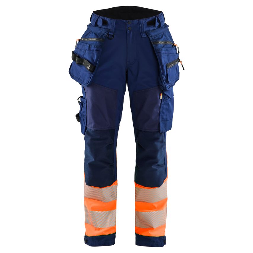 Blaklader Softshell Hi-vis Trousers Women 7114 Navy Blue Orange C46 UK-18R