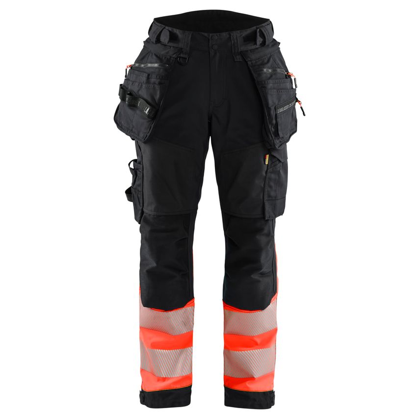Blaklader Softshell Hi-vis Trousers Women 7114 Black Red Hi-Vis C32UK- 4R