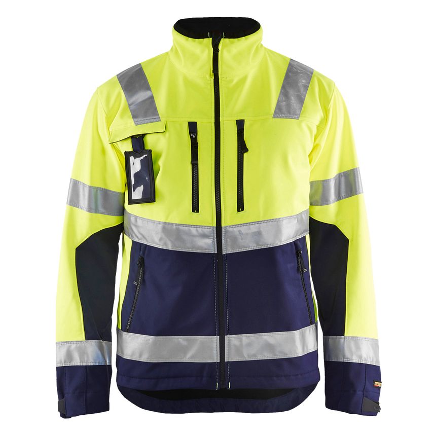 Blaklader Hi-Vis Softshell Jacket 4900 Hi-vis Yellow Navy Blue XL