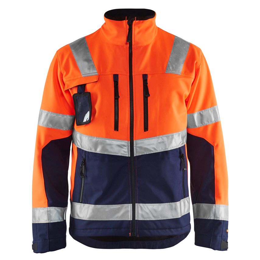Blaklader Hi-Vis Softshell Jacket 4900 Orange Navy Blue XXL