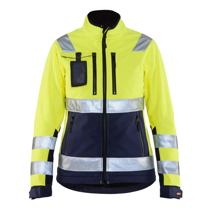 Blaklader Women's Hi-Vis Softshell Jacket 4902 Hi-vis Yellow Navy Blue XXL