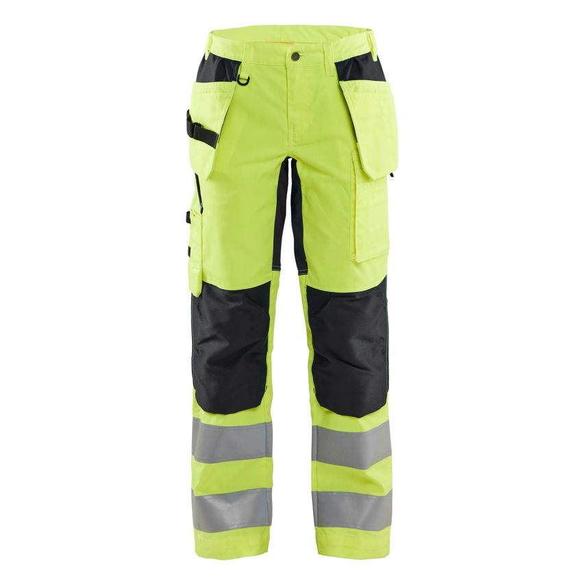 Blaklader Women's Hi-Vis Trousers with Stretch 7163 Hi-vis Yellow Black D24 UK-2