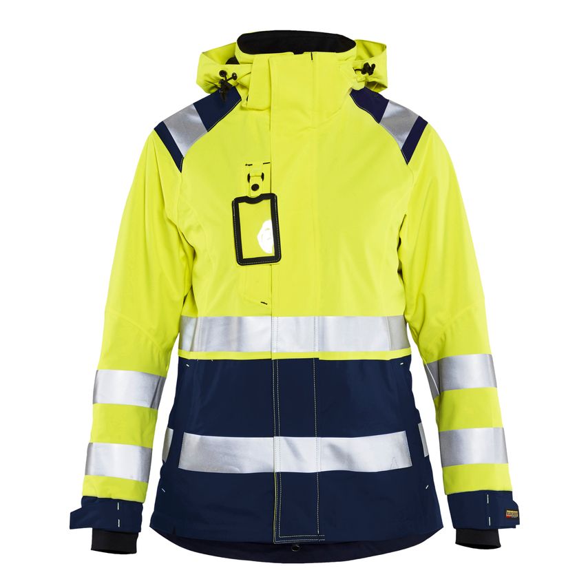 Blaklader Women's Hi-Vis Shell Jacket 4904 Hi-vis Yellow Navy Blue L
