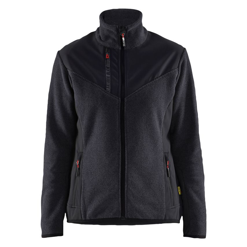 Blaklader Women's Knitted Jacket with Softshell 5943 Dark Grey Black XXL