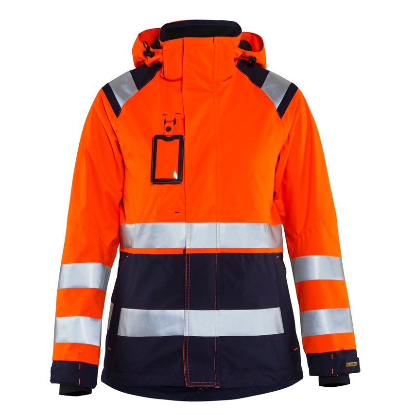 Blaklader Women's Hi-Vis Shell Jacket 4904 Orange Navy Blue XL