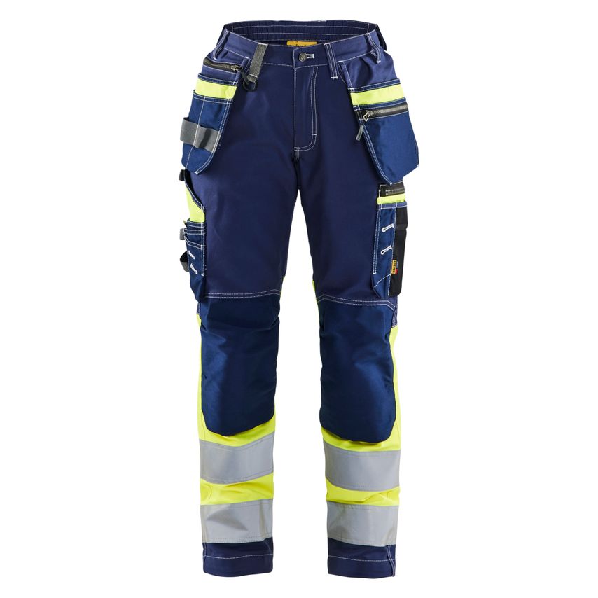 Blaklader Hi-vis Trousers with Stretch Women 7196 Navy Blue Hi-vis Yellow C38 UK