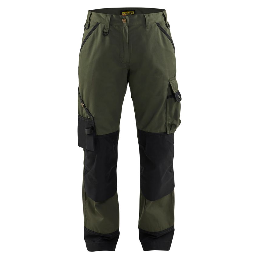 Blaklader Women's Garden Trousers 7154 Army Green Black C34UK- 6R