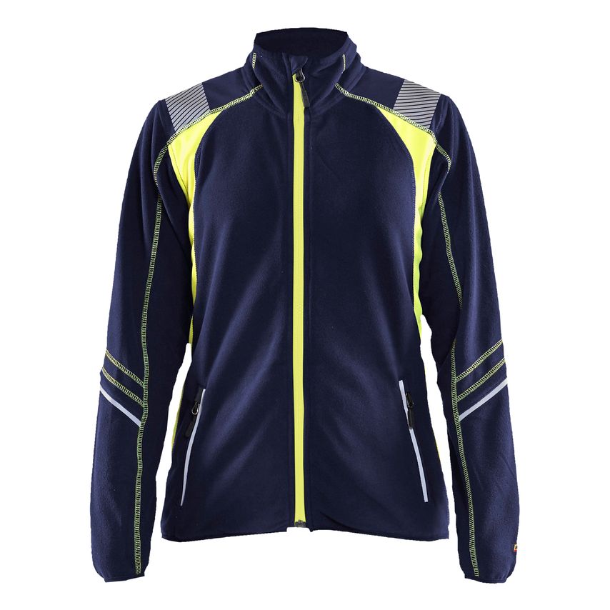 Blaklader Women's Microfleece Jacket 4973 Navy Blue Hi-vis Yellow XS