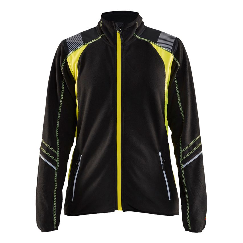 Blaklader Women's Microfleece Jacket 4973 Black Hi-vis Yellow XXL