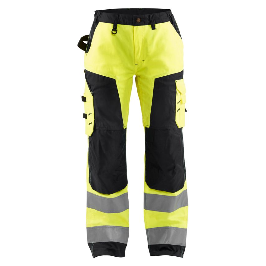 Blaklader Women's Hi-Vis Trousers without Nail Pockets 7155 Hi-vis Yellow Black