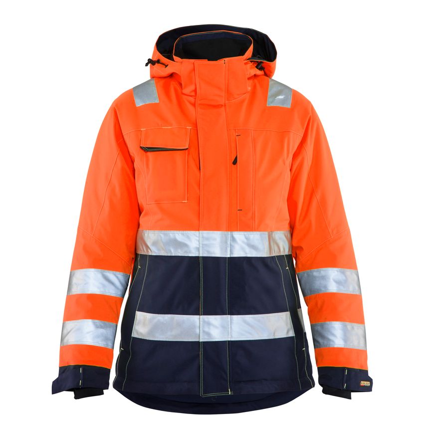 Blaklader Women's Hi-Vis Winter Jacket 4872 Orange Navy Blue XXXL