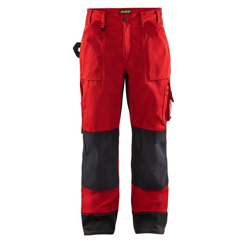 Blaklader Trousers without Nail Pockets 1523 Red Black C146 UK-32L
