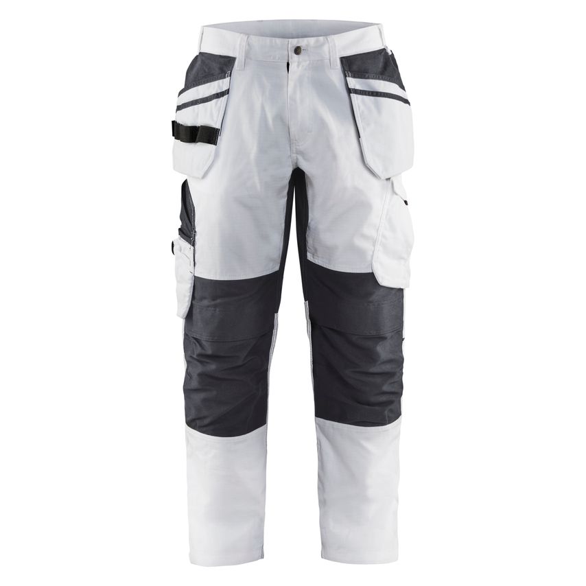Blaklader Painters Trousers with Stretch 1096 White Dark Grey C64 UK-48R