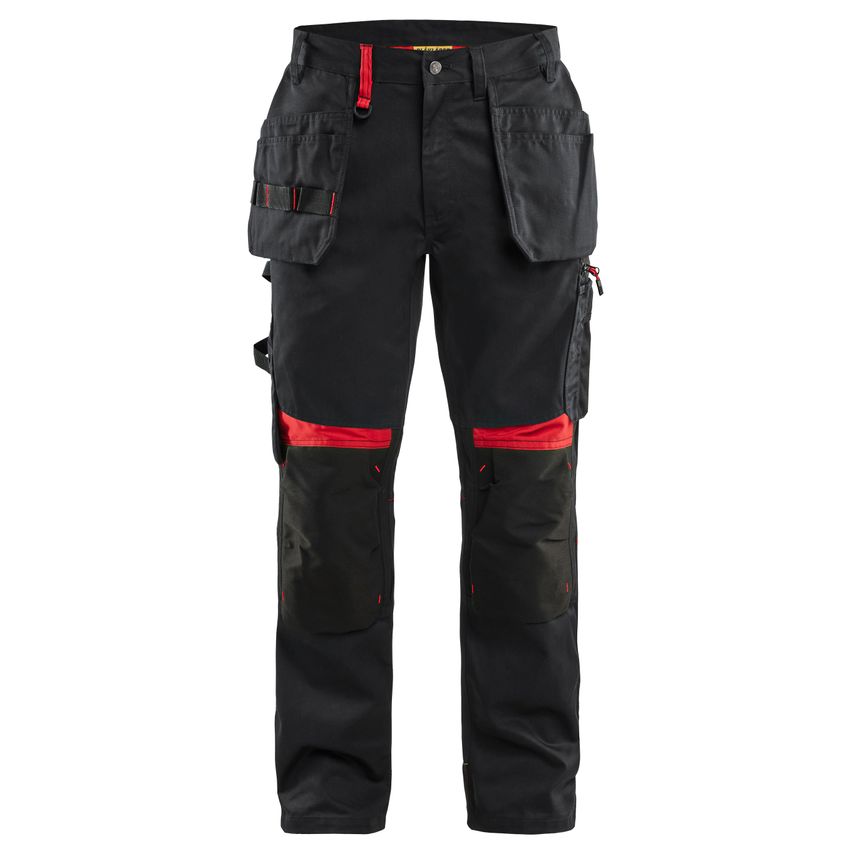 Blaklader Craftsman Trousers 1555 Black Red C52 UK-36R