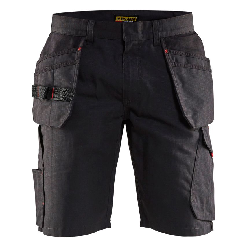 Blaklader Service Shorts with Nailpockets 1494 Black Red C48 UK-33R