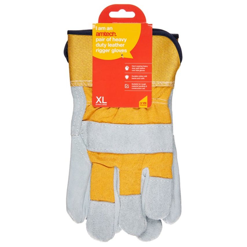 Amtech XL (Size 10) Heavy Duty Leather Rigger Gloves