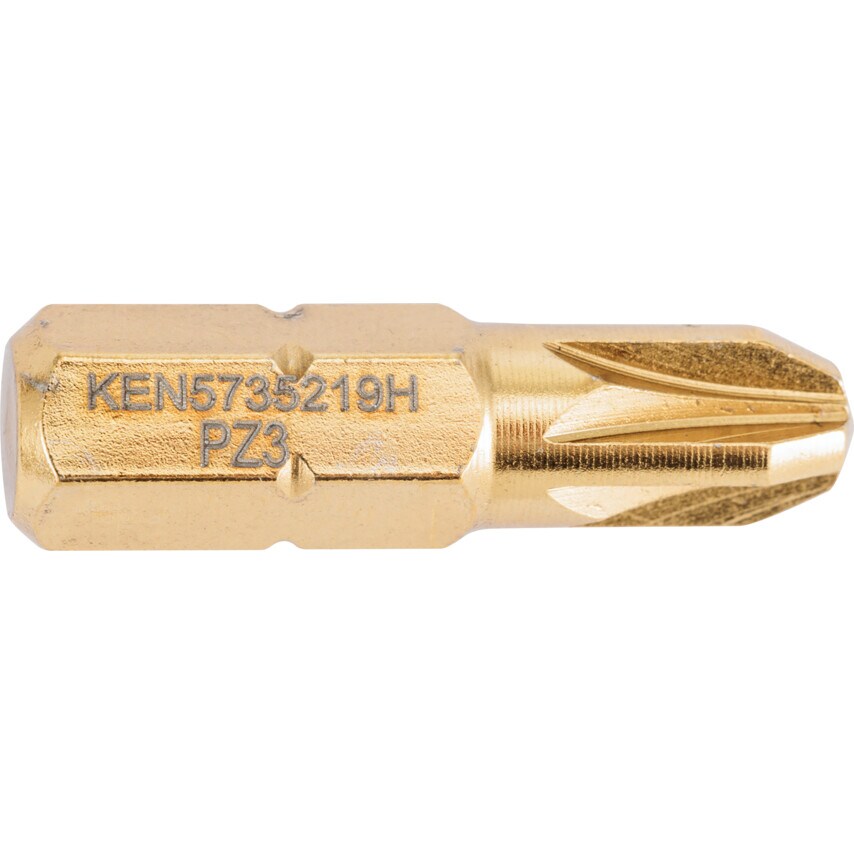 TiN Coated Pozi Screwdriver Bits, 1/4" Hex