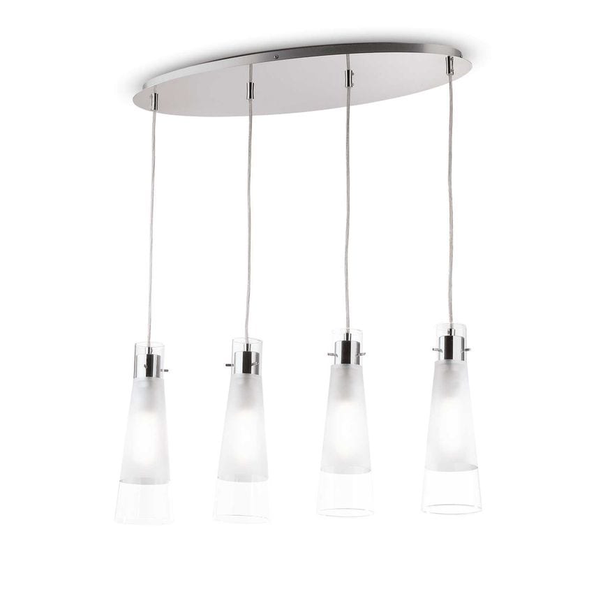 Ideal Lux Lighting Kuky 4 Light Hanging Ceiling Pendant Light Chrome, E27