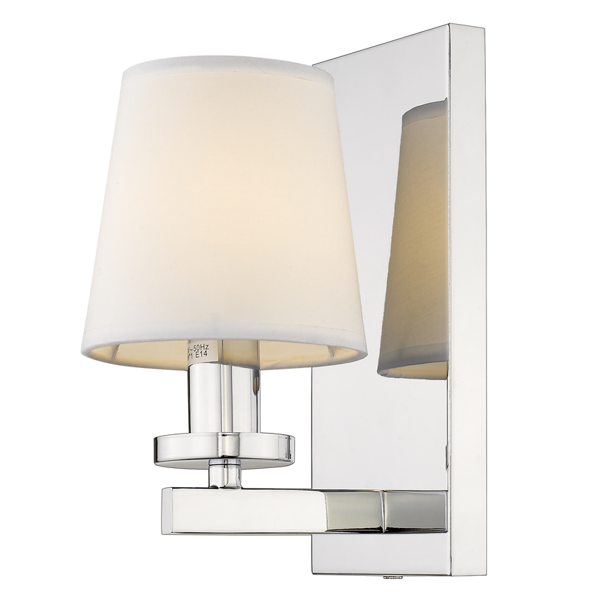 Cosmo Lighting London Wall Lamp with Shade Silver, E14 CS-W01014CH-WH