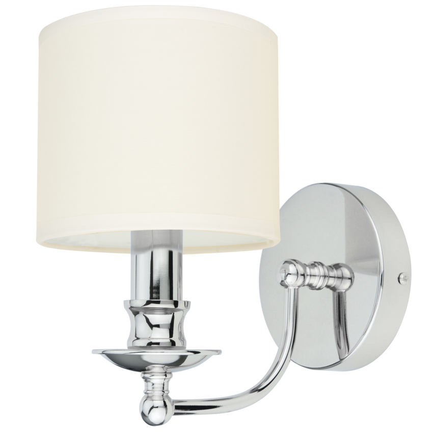 Cosmo Lighting Abu Dhabi Wall Lamp with Shade Silver, E14 CS-W01888CH-WH