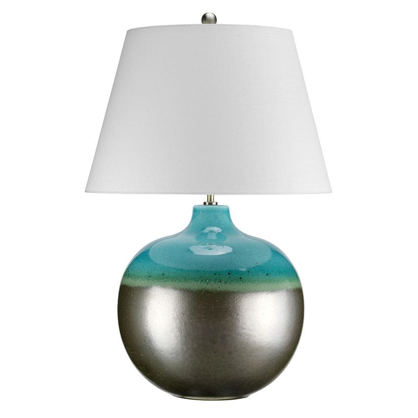 Elstead Lighting Laguna 1 Light Table Lamp Graphite, Turquoise, E27
