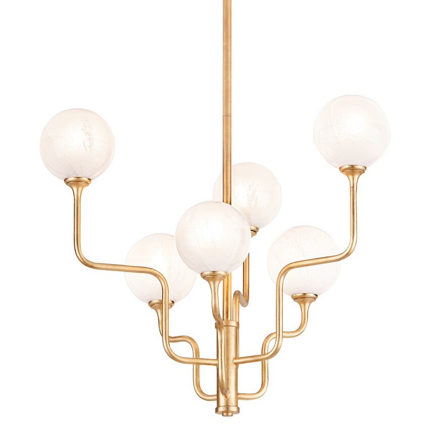 Hudson Valley Onyx 6 Light Chandelier Vintage Gold Leaf