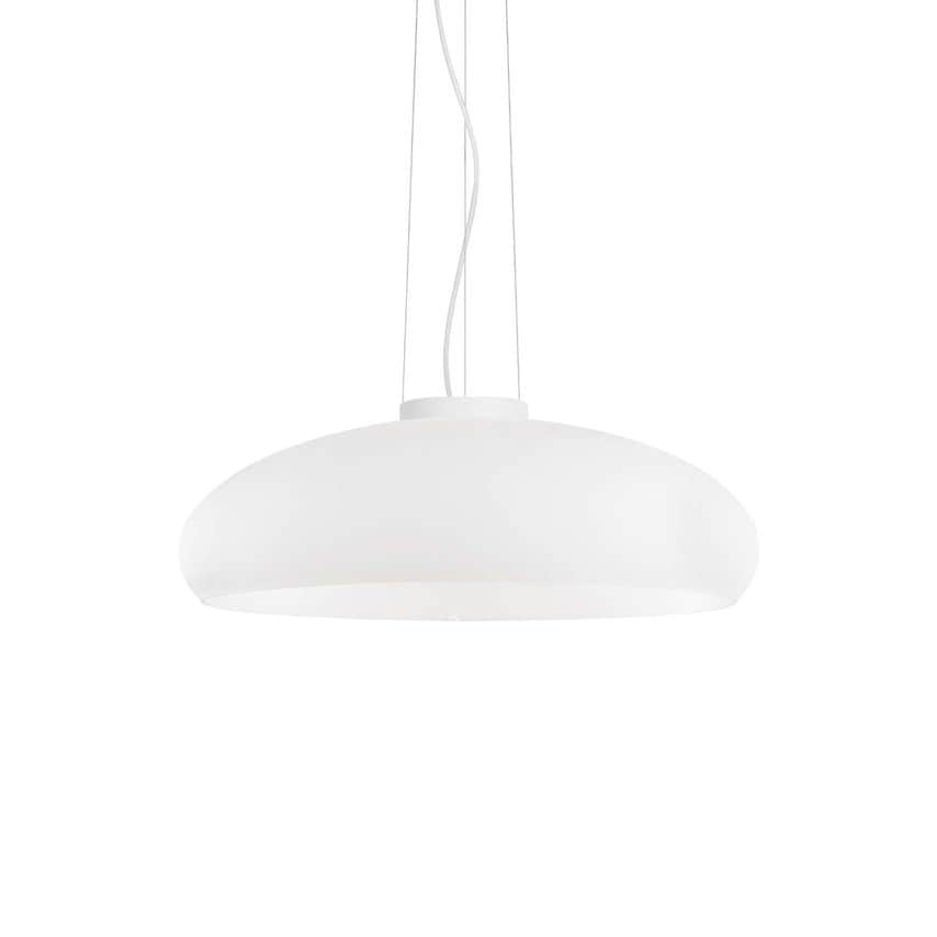Ideal Lux Lighting Aria 1 Light Small Dome Ceiling Pendant White, E27