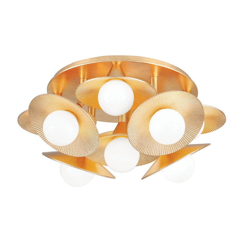 Hudson Valley Emerald 9 Light Semi Flush Vintage Gold Leaf