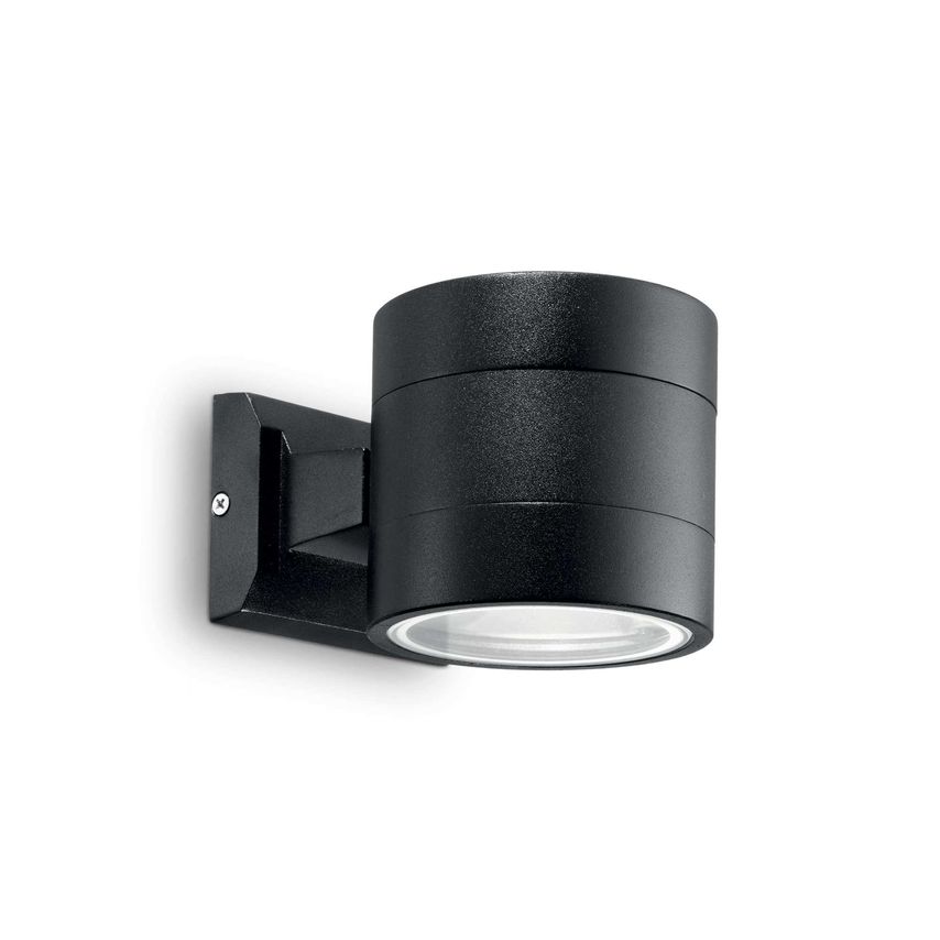 Ideal Lux Lighting Snif Round 1 Light Outdoor Up Down Wall Light Black IP54, G9