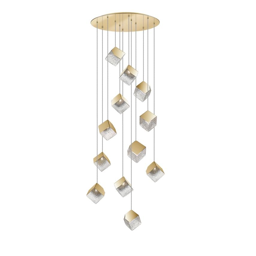 Schuller Priscila Cluster Pendant Ceiling Light 12 Light Golden, Textured G9