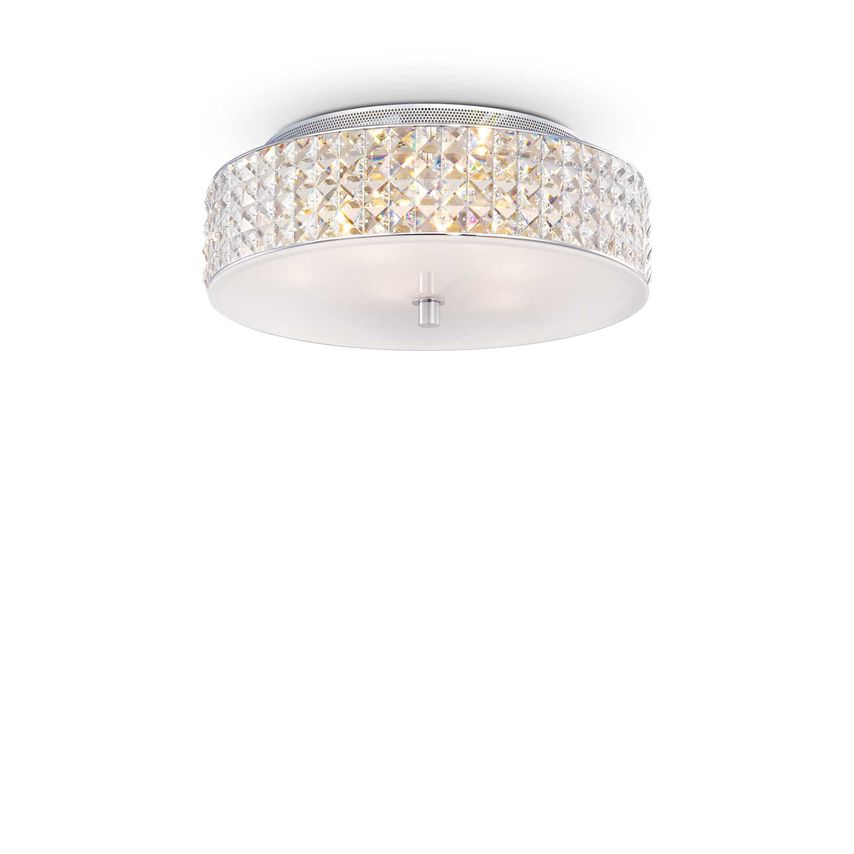 Ideal Lux Lighting Roma 6 Light Medium Flush Ceiling Light Chrome, G9
