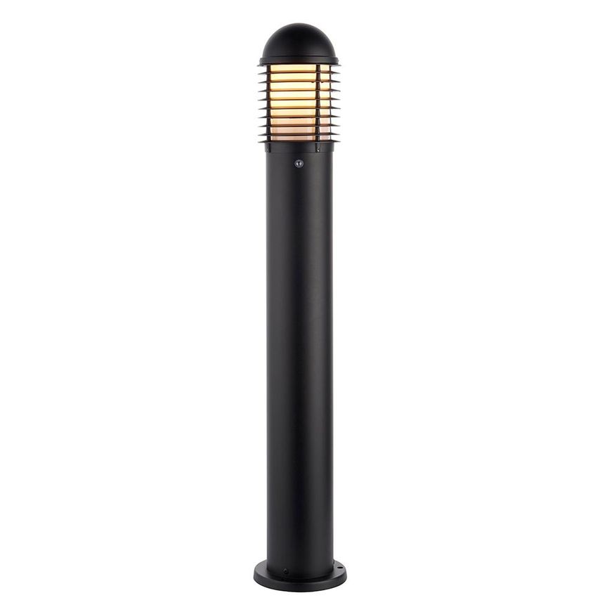 Saxby Louvre Photocell Outdoor Tall Bollard Light Matt Black Paint IP44