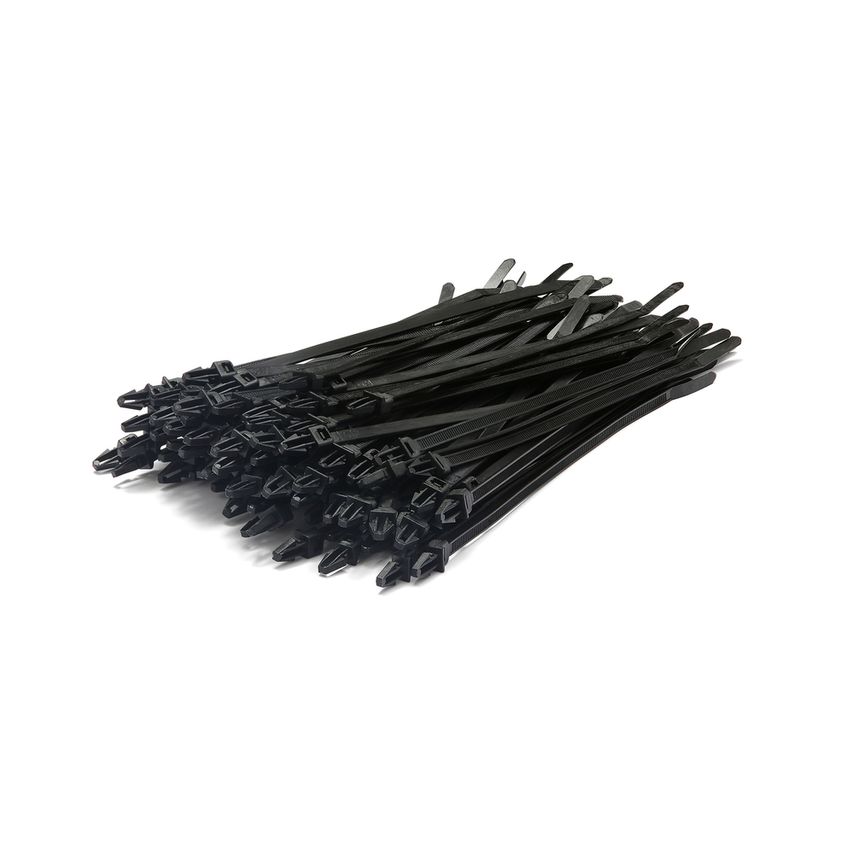 C Tie 150 X 3.6mm Black Push Mount Cable Ties - Pack of 100