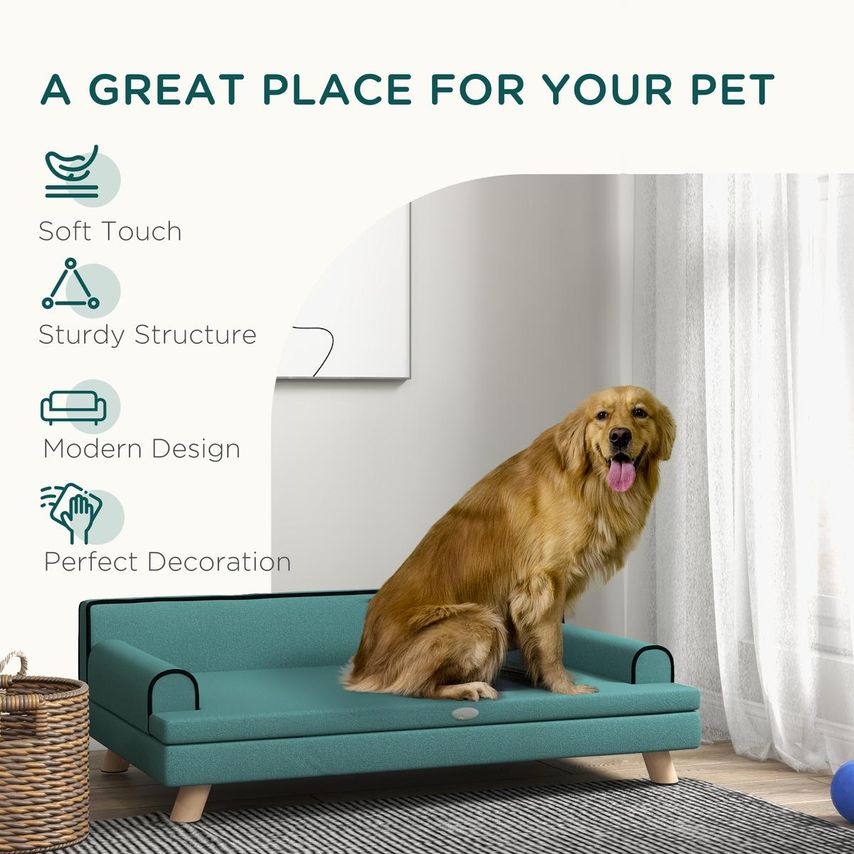 Dog Sofas with Legs Water-Resistant Fabric