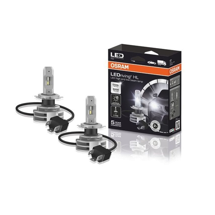Osram LED Head Lamp Bulb - H4 Cool White 6000k 12/24V P43t - LEDriving HL - 9726