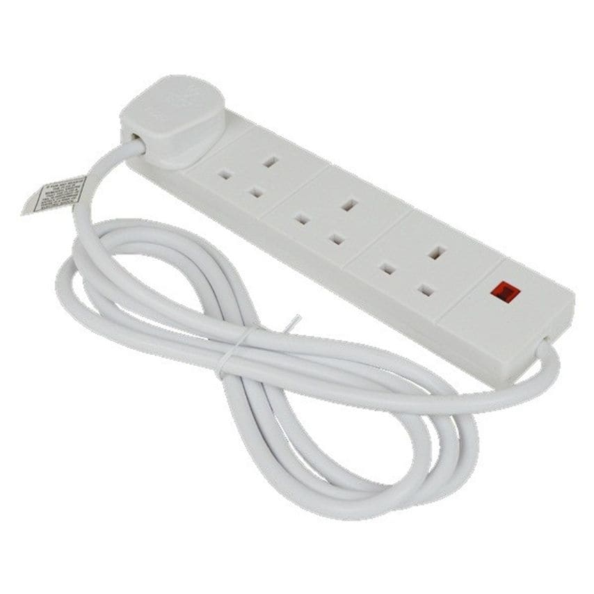 Status 4 Way Extension Socket with Indicator - White - 2m - 4WS2MCP20