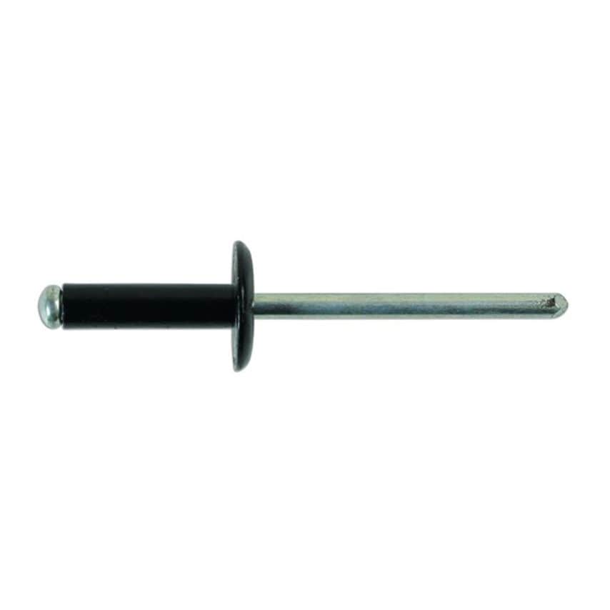 CONNECT Large Flange Black Rivets - 3.2mm x 10mm - Pack of 100 - 32889