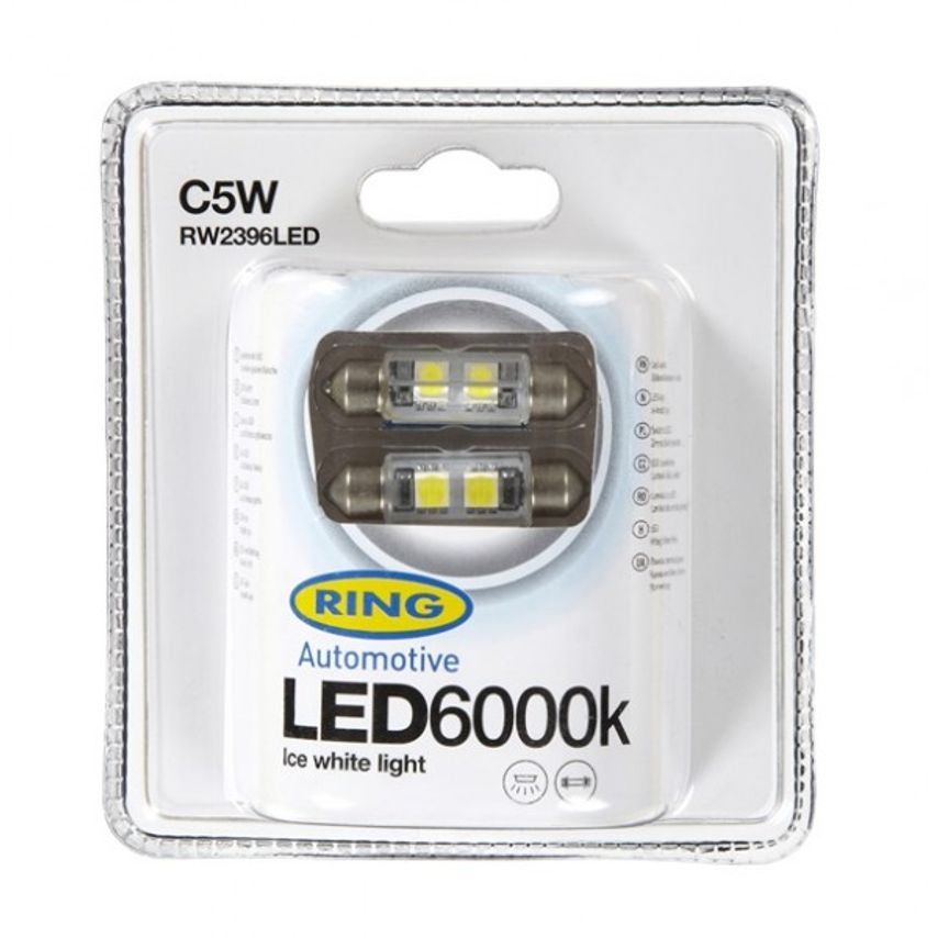 Ring Automotive LED Bulb - 12V C5W 6000K-LED - White - RW2396LED