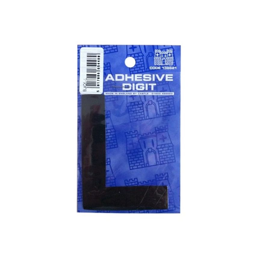 CASTLE PROMOTIONS L - 3in. Adhesive Digit - Black - Pack of 12 - DPX12L