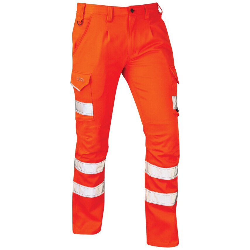 Leo Workwear Kingford Hi-Vis Trousers Orange (34"T)