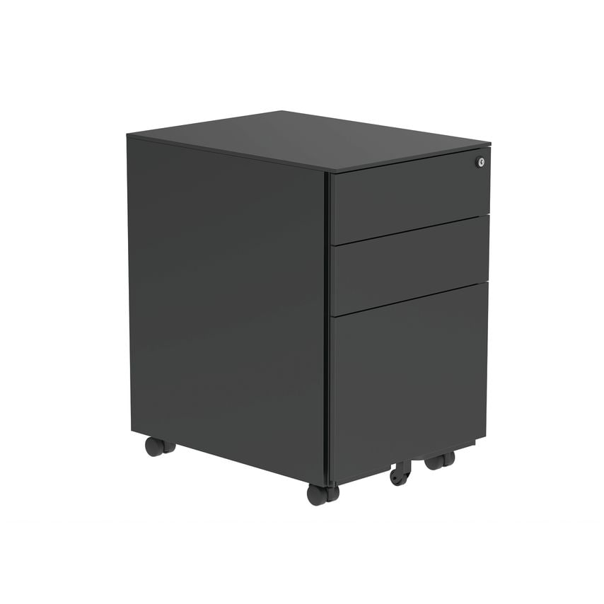 Shop ASTIN Steel Mobile Under Desk Office Storage Unit 3 Drawers Black