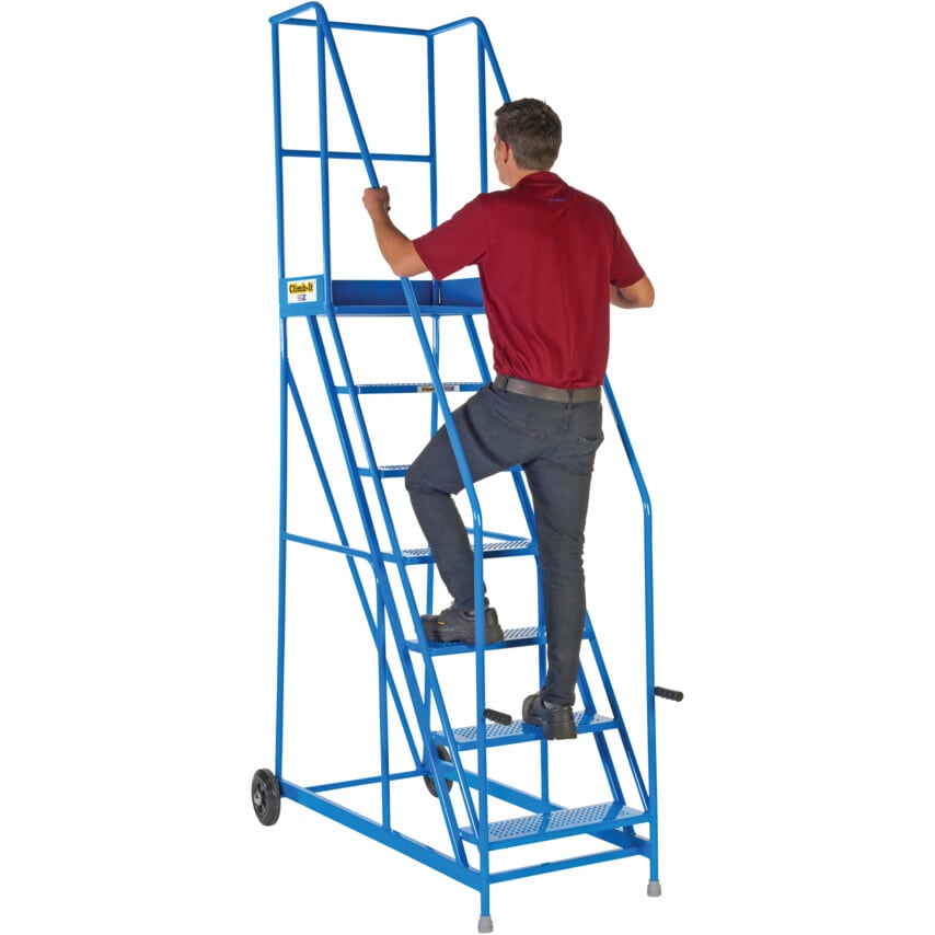 Climb-It Picking Steps - 400MM Platform - 5 Tread - Blue